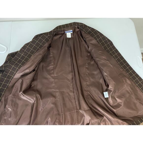 VTG 90s Pendleton wool plaid button up equestrian collared jacket coat 10-Tall - Picture 5 of 5